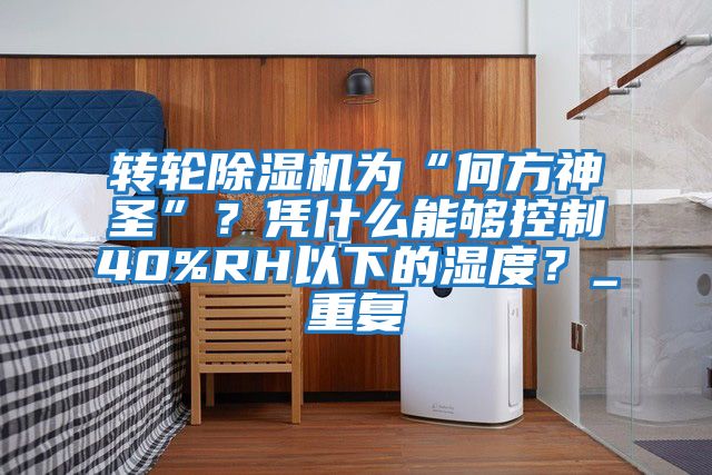 轉(zhuǎn)輪除濕機(jī)為“何方神圣”?憑什么能夠控制40%RH以下的濕度?_重復(fù)